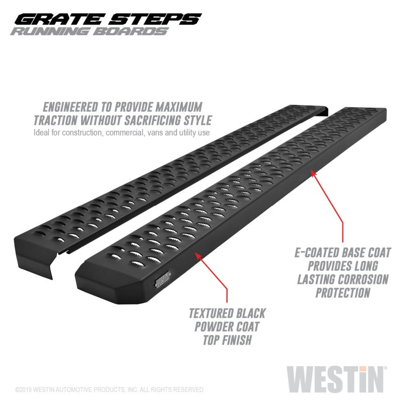 Westin Grate Steps Running Boards 54 in - Textured Black - Mammoth Racing -