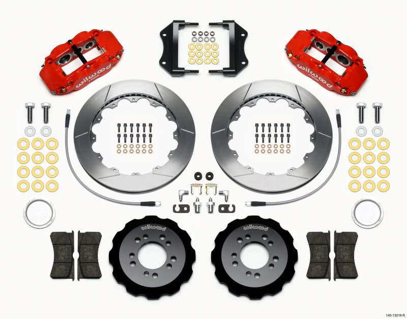 Wilwood Narrow Superlite 6R Front Hat Kit 12.88in Red 2013-Up Ford Focus ST w/ Lines - Mammoth Racing -