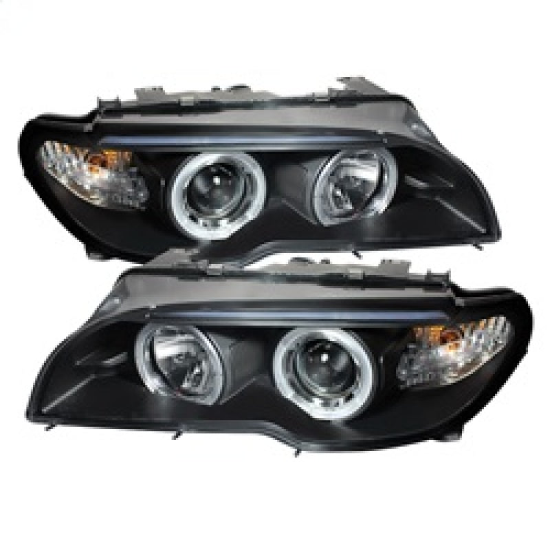 Spyder BMW E46 3-Series 04-06 2 DR Projector Halogen Model- LED Halo Blk PRO-YD-BMWE4604-2DR-HL-BK - Mammoth Racing -