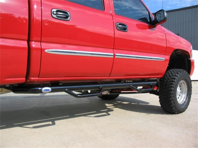 N-Fab Nerf Step 01-06 Chevy-GMC 1500/2500/3500 Crew Cab - Gloss Black - Cab Length - 3in - Mammoth Racing -