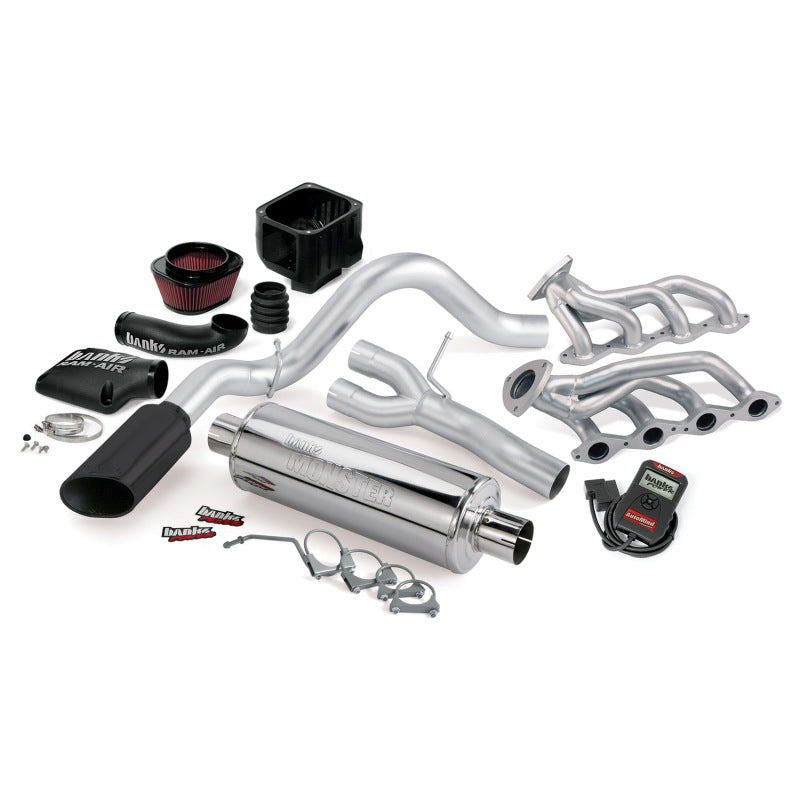 Banks Power 03-06 Chevy 4.8-5.3L EC/CCSB PowerPack System - SS Single Exhaust w/ Black Tip - Mammoth Racing -