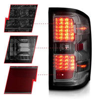 ANZO 15-19 Chevy Silverado 2500HD/3500HD (Halgn Only) LED Tail Lights w/Smoke Light Bar & Clear Lens - My Store