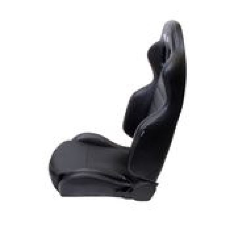 NRG Reclinable Sport Seats (Pair) PVC Leather w/NRG Logo - Black w/White Stitching - My Store