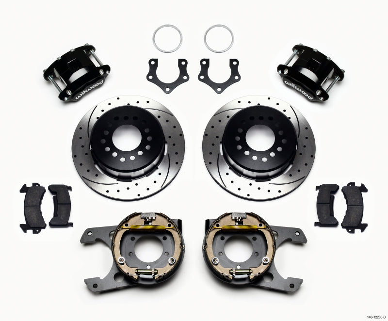 Wilwood D154 P/S Park Brake Kit Drilled Mopar/Dana 2.50in Off w/Snap Ring Brng - Mammoth Racing -