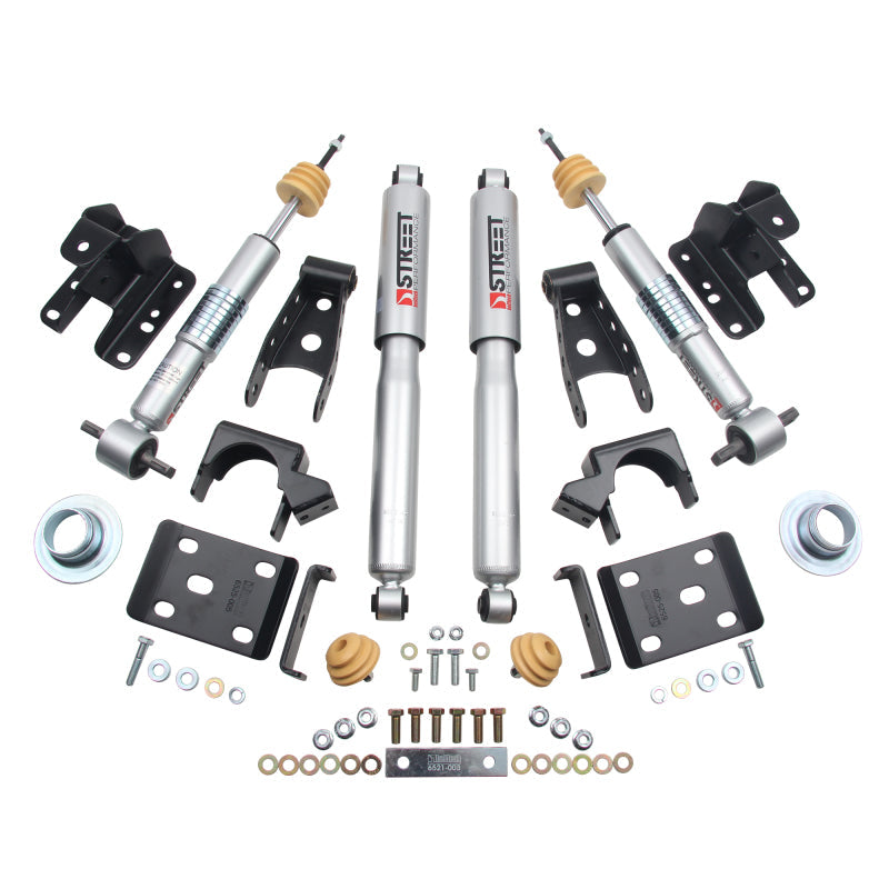 Belltech Lowering KIT 14-17 Chevy Silverado/Sierra 1in to -2in Front/4in Rear w/ Street Perf Shocks - Mammoth Racing -