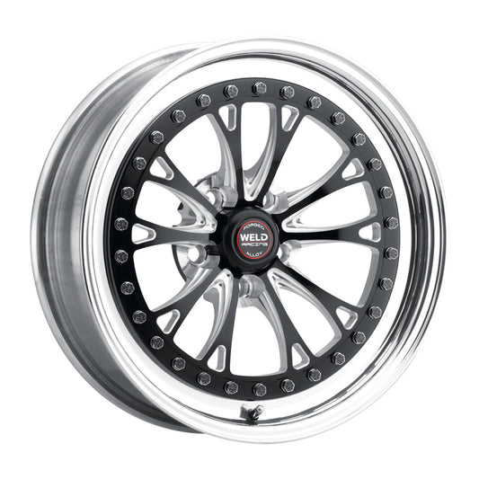 Weld Vitesse 17x10 / 5x4.5mm BP / 8in. BS Low Pad Black Wheel - Polished Non-Beadlock - Mammoth Racing -