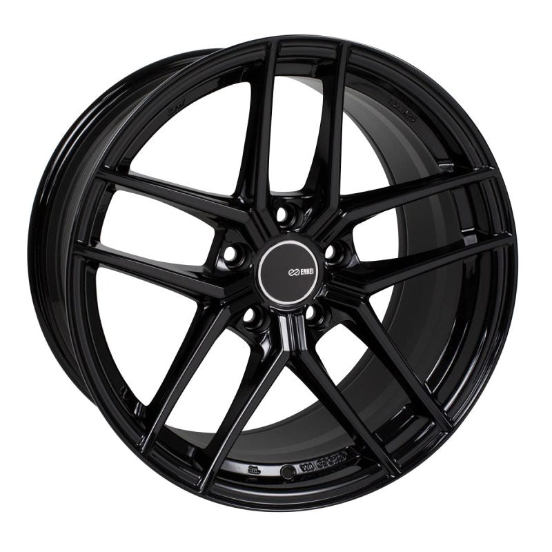 Enkei TY5 18x8 5x108 40mm Offset 72.6mm Bore Black Wheel - Mammoth Racing -