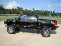 N-Fab Nerf Step 07-13 Chevy-GMC 1500 Crew Cab 5.7ft Bed - Gloss Black - Bed Access - 3in - Mammoth Racing -