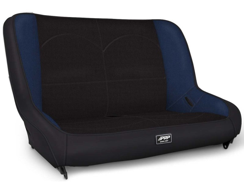 PRP Jeep Cj7/yj Low Back Rear Bench - Black / Blue - Mammoth Racing -