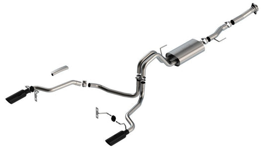 Borla F-150 2021 5.0L 2dr RC SB (122.8 WB) XL/XLT 3/2.25 SRE Cat-Back S-Type Black Chrome Tips - Mammoth Racing -