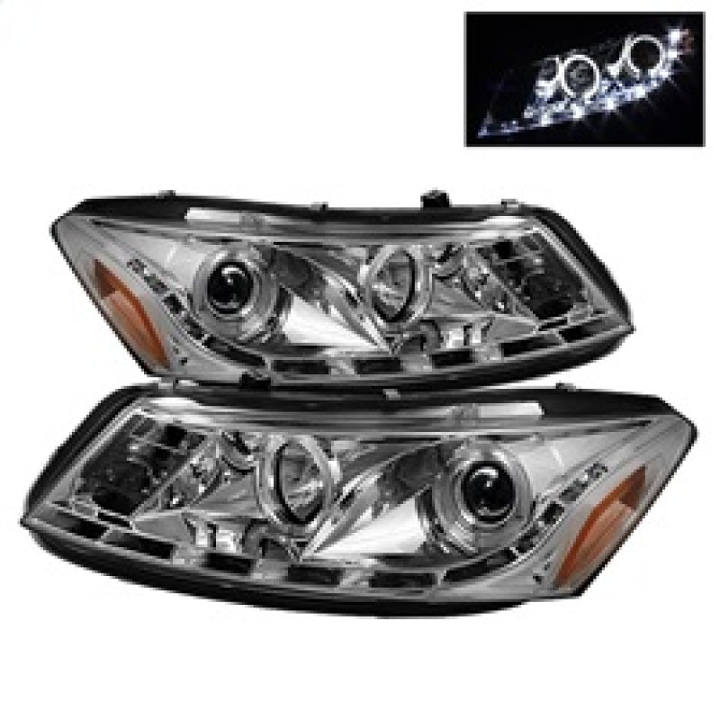 Spyder Honda Accord 08-12 4Dr Projector Headlights- LED Halo DRL Chrm PRO-YD-HA08-4D-HL-C - Mammoth Racing -