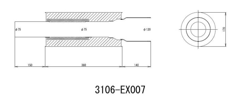 HKS Universal SS Hi-Power Muffler (120mm tip / 75mm piping) - Mammoth Racing -