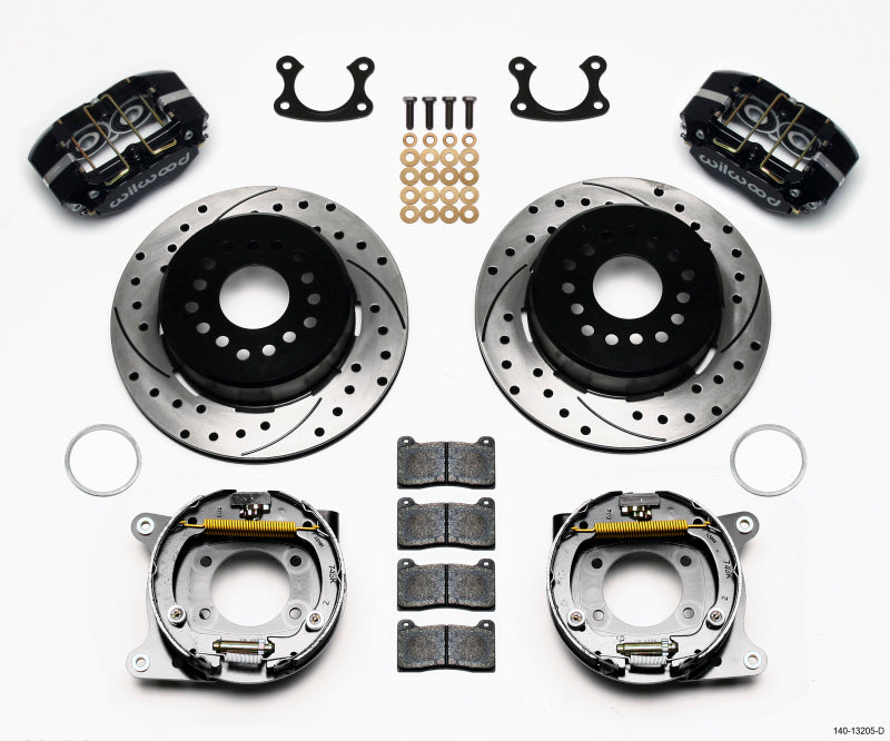 Wilwood Dynapro Dust-Boot P/S Park Brake Kit Drilled Small Ford 2.66in Offset - Mammoth Racing -