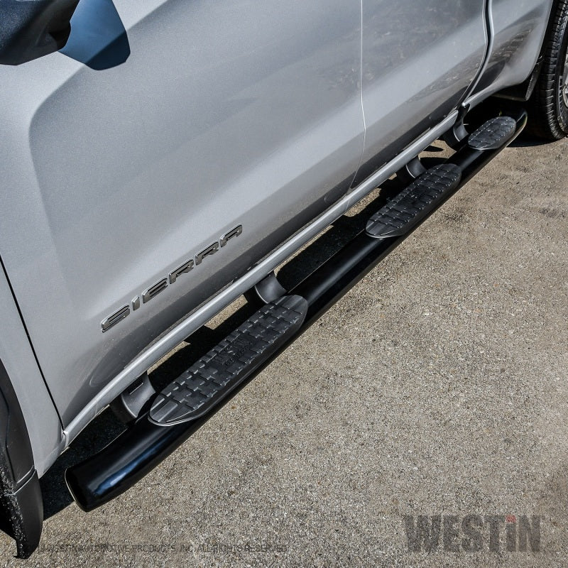 Westin 2019 Chevrolet Silverado Double Cab w/ 6.5in Bed PRO TRAXX 5 W2W Oval Nerf Step Bars - Black - Mammoth Racing -