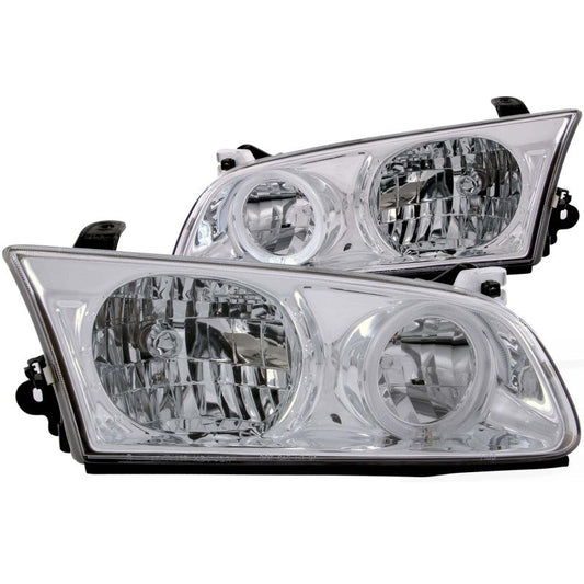 ANZO 2000-2001 Toyota Camry Crystal Headlights w/ Halo Chrome - Mammoth Racing -