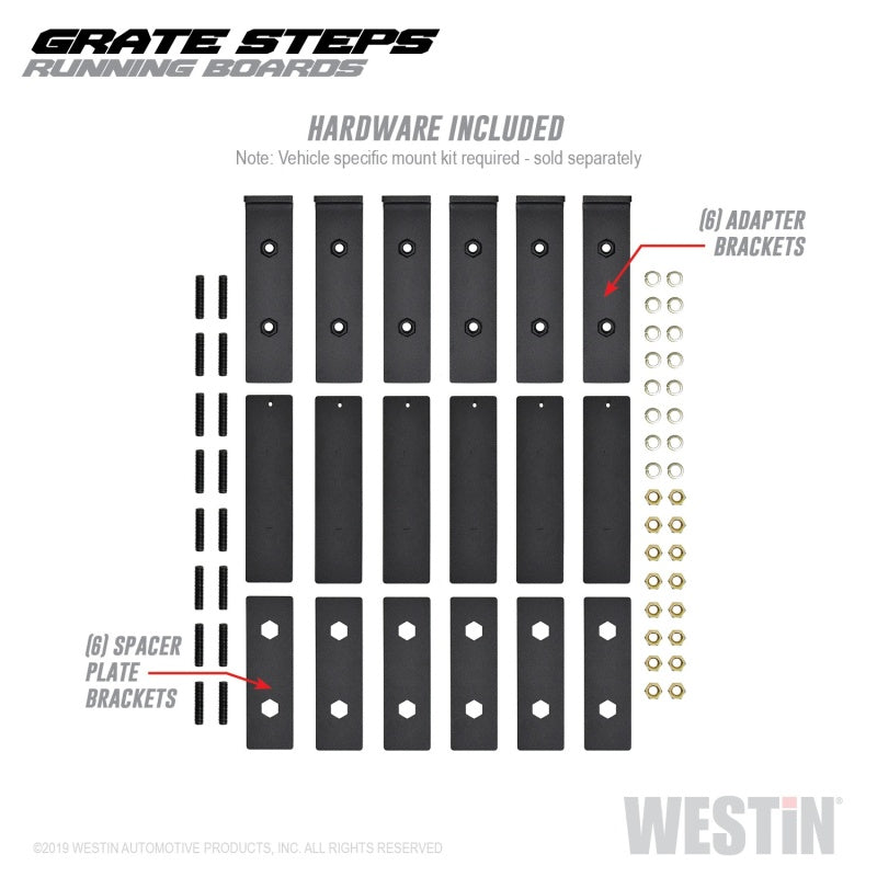 Westin Grate Steps Running Boards 68 in - Textured Black - Mammoth Racing -