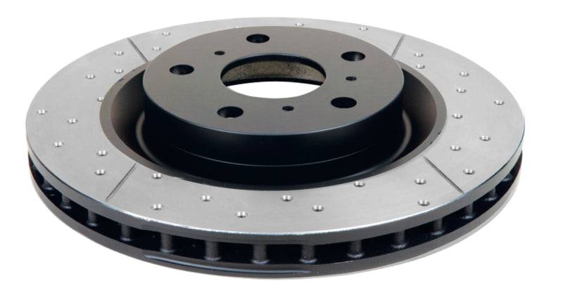 DBA 11-14 Ford Mustang GT (w/Standard Brakes) 3.7L Front Drill & Slot Street Series Rotor w/Blk Hat - Mammoth Racing -