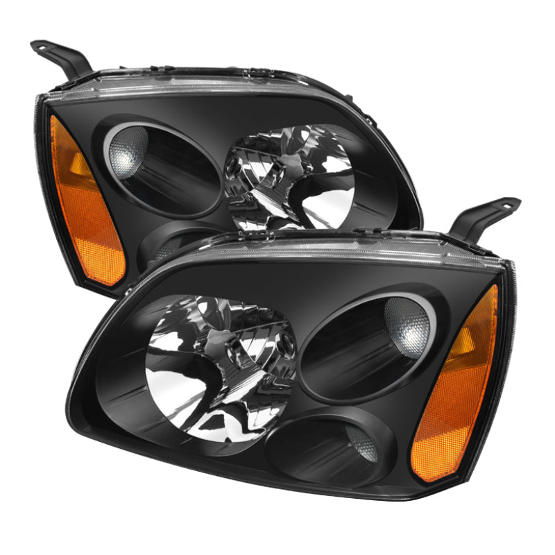 Xtune Mitsubishi Galant 04-08 Amber Crystal Headlights Black HD-JH-MG04-AM-BK - Mammoth Racing -