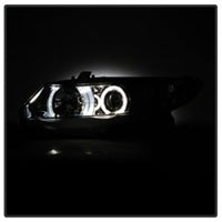 Spyder Honda Civic 06-08 2Dr Projector Headlights LED Halo Chrome High H1 Low H1 PRO-YD-HC06-2D-HL-C - Mammoth Racing -