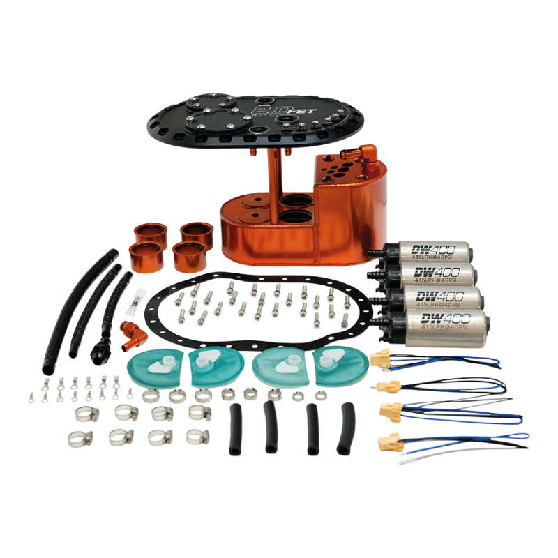 Deatschwerks 2.0L Staged Fuel Cell Surge Tank (Includes 4 DW400 Fuel Pumps) - Mammoth Racing -