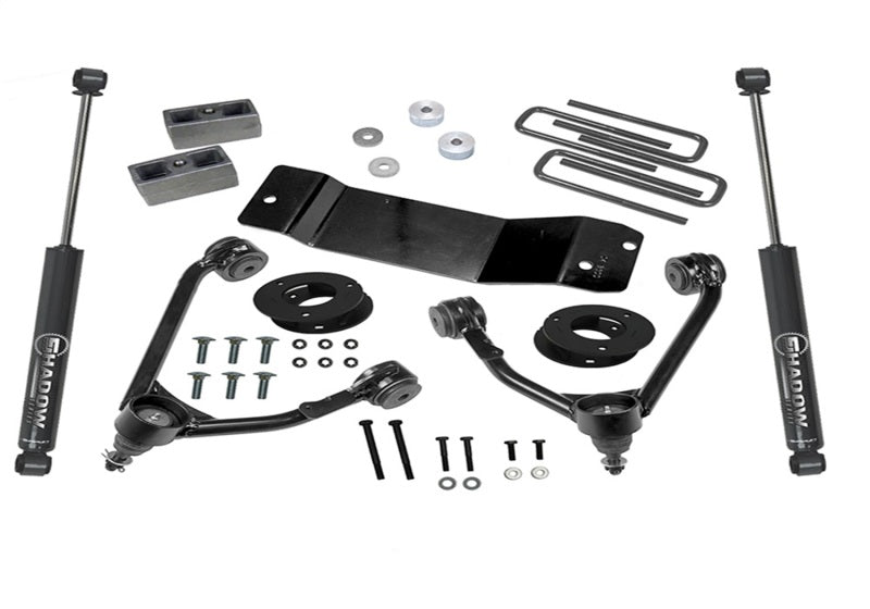 Superlift 14-18 Chevy Silv 1500 4WD 3.5in Lift Kit w/ Alum/Stamped Steel Control Arms & Rear Shocks - Mammoth Racing -
