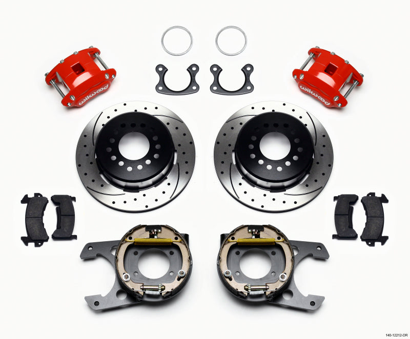 Wilwood D154 P/S P-B Kit Drilled-Red Small Ford 2.50in Offset - Mammoth Racing -