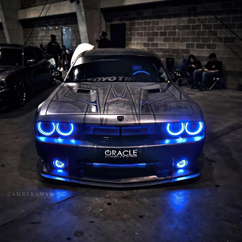 Oracle 08-14 Dodge Challenger Dynamic Surface Mount Headlight/Fog Light Halo Kit COMBO - ColorSHIFT - Mammoth Racing -