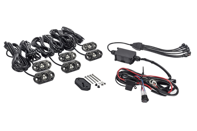 KC HiLiTES C-Series RGB LED Rock Light Kit (Incl. Wiring) - Set of 6 - Mammoth Racing -