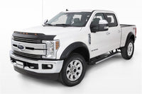 AVS 2017-2019 Ford F250 Super Duty Aeroskin Low Profile Hood Shield w/ Lights - Black - Mammoth Racing -
