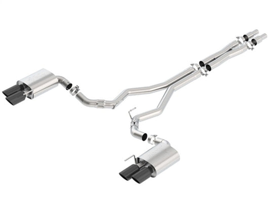 Borla 2018 Ford Mustang GT (A/T / M/T) 3in ATAK Catback Exhaust w/o Valves w/ Black Chrome Tips - My Store