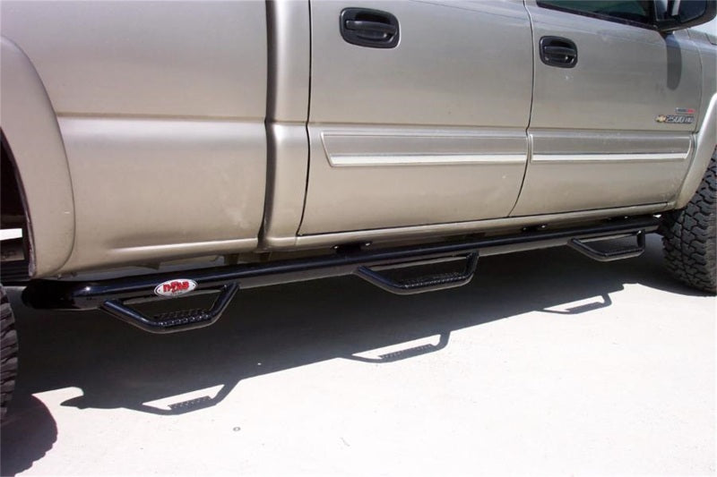 N-Fab Nerf Step 01-06 Chevy-GMC 2500/3500 Crew Cab 6.5ft Bed - Gloss Black - Bed Access - 3in - Mammoth Racing -