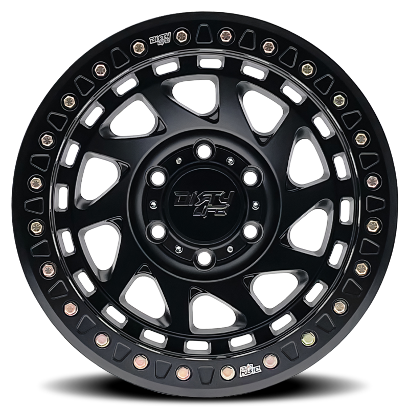 Dirty Life 9313 Enigma Race 17x9 / 8x165.1 BP / -12mm Offset / 130.8mm Hub Matte Black Wheel - Mammoth Racing -