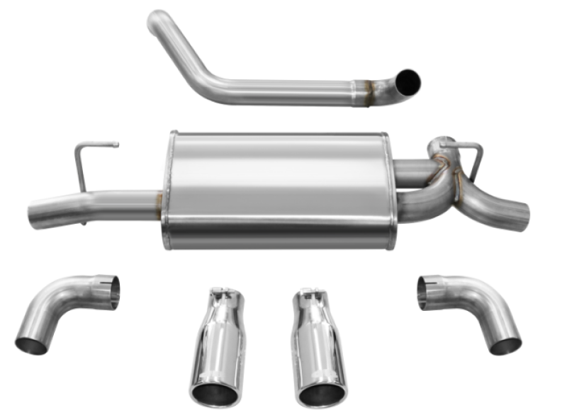 Corsa 18+ Jeep Wrangler JL 2.5in Dual Rear Exit Polished Tips Sport Axle-Back Exhaust - Mammoth Racing -