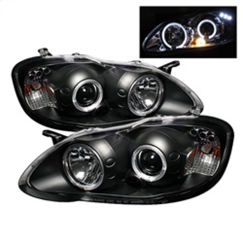 Spyder Toyota Corolla 03-08 Projector Headlights LED Halo- LED Blk - Low H1 PRO-YD-TC03-HL-BK - Mammoth Racing -