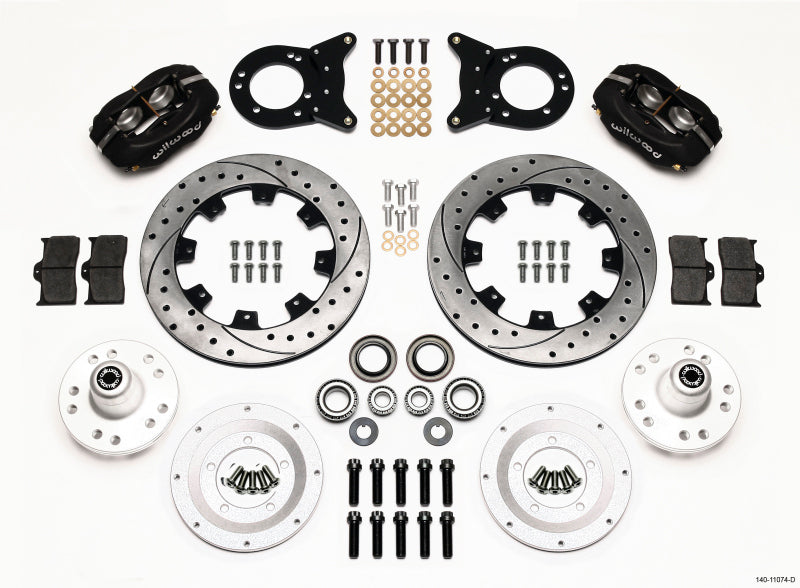 Wilwood Forged Dynalite Front Kit 12.19in Drilled 1970-1973 Mustang Disc & Drum Spindle - Mammoth Racing -