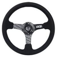NRG Reinforced Steering Wheel (350mm / 3in. Deep) Odi Bakchis Signature Solid Spokes Alcantara - My Store