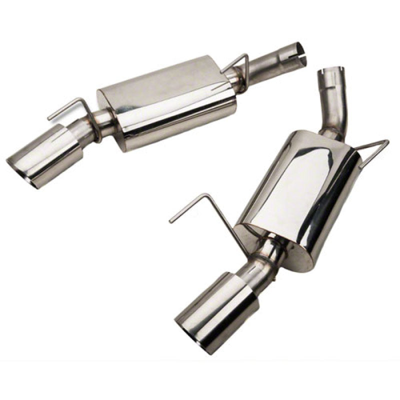 Kooks 05-09 Ford Mustang GT 4.6l 3V 2 1/2in SS Axle Back Exhaust w/ 4in Polished Slash Cut Tips - Mammoth Racing -