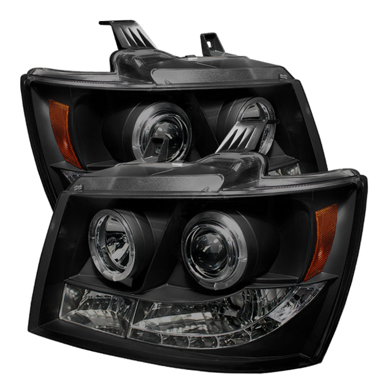 Spyder Chevy Suburban 1500 07-14 Projector Headlights LED Halo LED Blk Smke PRO-YD-CSUB07-HL-BSM - Mammoth Racing -