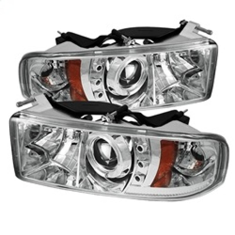 Spyder Dodge Ram 1500 94-01 94-02 Projector Headlights LED Halo LED Chrm PRO-YD-DR94-HL-AM-C - Mammoth Racing -