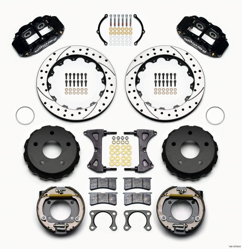 Wilwood Narrow Superlite 4R Rear P-Brk Kit 12.88in Drilled Big Ford 2.00in Off Bronco 5 x 5.50 - My Store