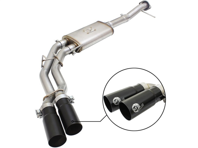 aFe Rebel Exhausts 3in SS Cat-Back 09-14 Ford F-150 4.6/5.0/5.4L w/ Black Tips - Mammoth Racing -