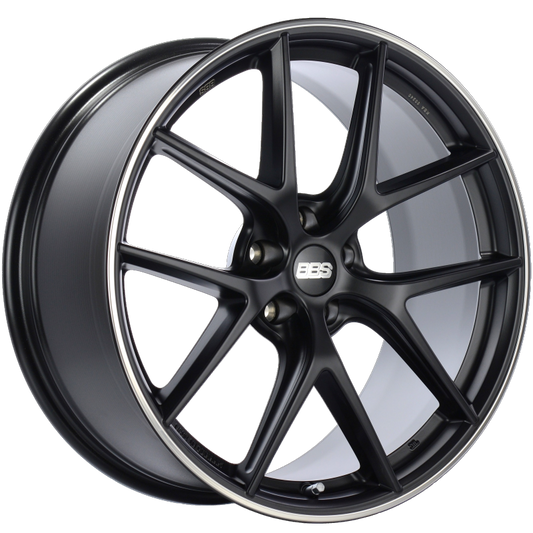 BBS CI-R 20x10 5x112 ET45 Satin Black Polished Rim Protector Wheel -82mm PFS/Clip Required - Mammoth Racing -