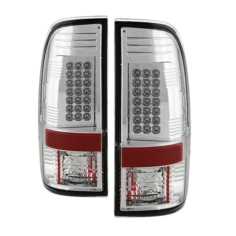 Spyder Ford Super Duty 08-15 LED Tail Lights Chrome ALT-YD-FS07-LED-C - Mammoth Racing -