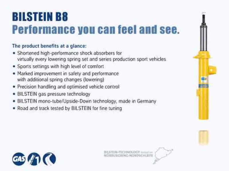 Bilstein B8 12-15 BMW 328i L4 / 335i L6 / 2014 228i Front Monotube Strut Assembly - Mammoth Racing -