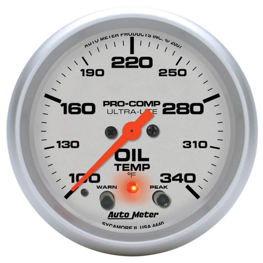Autometer Ultra-Lite 2-5/8in. / 100-340 Degree F (Stepper Motor) Oil Temperature Gauge - My Store