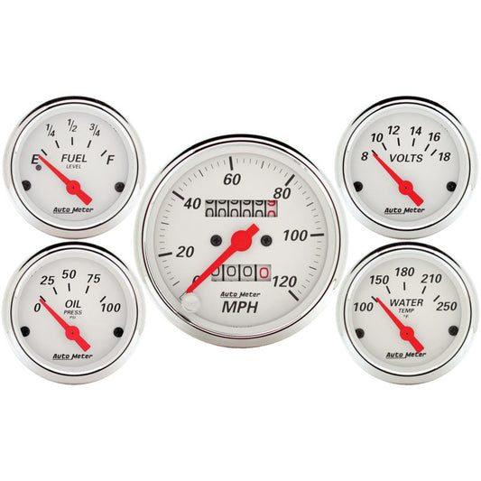Autometer 5 piece Kit (Mech Speed/Elec Oil Press/Water Temp/Volt/Fuel Level) - My Store