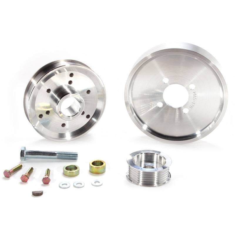BBK 02-04 Mustang 4.6 GT Underdrive Pulley Kit - Lightweight CNC Billet Aluminum (3pc) - Mammoth Racing -