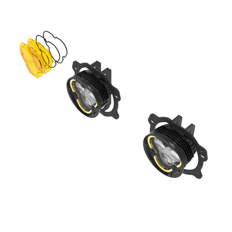 KC HiLiTES Flex ERA 3 Dual Mode SAE Fog Lights - 2-Light Master Kit for Jeep Jk/jl/jt Plastic Bumper - Mammoth Racing -