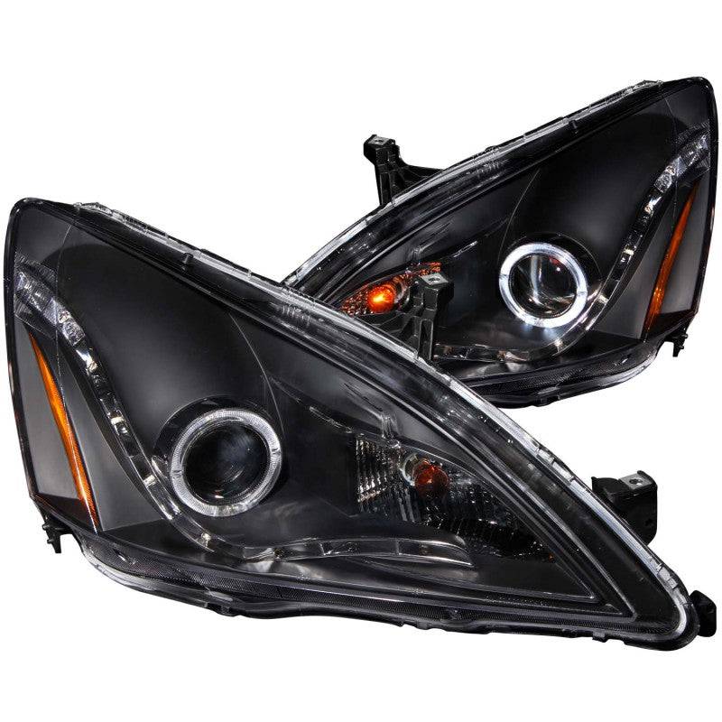 ANZO 2003-2007 Honda Accord Projector Headlights w/ Halo Black (R8 Style) - My Store