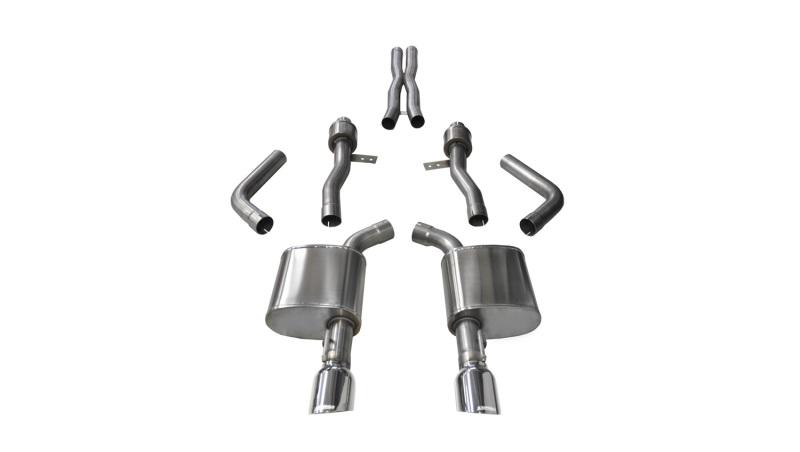 Corsa 15-16 Dodge Charger SRT / Scat Pack / R/T 6.4L Polished Sport Cat-Back Exhaust - Mammoth Racing -